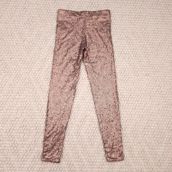 Bronze Shiny Sequin Pants Sz Small - Picture 6 of 8